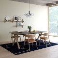 Krzesło drewniane tapicerowane AC2 dąb bielony siedzisko skóra cognac - Andersen Furniture