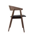Krzesło drewniane z tapicerowanym siedziskiem AC2, dąb dymiony, skóra czarna - Andersen Furniture