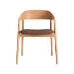 Krzesło drewniane tapicerowane AC2, dąb, tkanina Re-Wool Kvadrat - Andersen Furniture