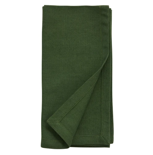 Serwetki bawełniane lniane 40x40, Hemmed zielone, 6 szt - Nordal