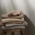 Ręcznik do twarzy waflowy Vata Ayu 35x35, szary, 2 szt - Nordal