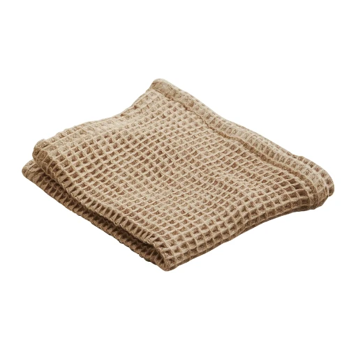 Ręcznik do twarzy waflowy Kapha Ayu 35x35, nugatowy, 2 szt - Nordal