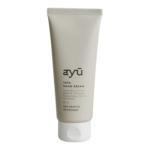 Krem do rąk AYU Vata 50 ml - aloes, kakao, migdał, awokado, ylang-ylang, cynamon - Nordal