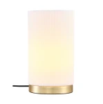 Lampa stołowa plisowana Dora, biała - PR Home