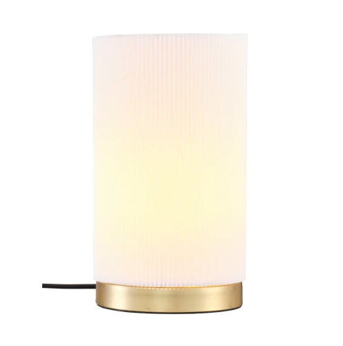 Lampa stołowa plisowana Dora, biała - PR Home