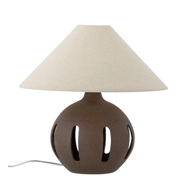 Lampa stołowa Liana, z lnianym stożkowym abażurem - Bloomingville