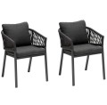 Krzesła na balkon Oriengo Anthracite, 2 szt - Hesperide