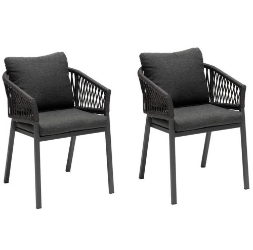 Krzesła na balkon Oriengo Anthracite, 2 szt - Hesperide