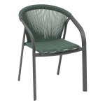 Krzesło ogrodowe z podłokietnikami Riu, Olive Green Graphite zielone - Hesperide