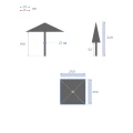 Parasol ogrodowy kwadratowy, Soya 2.5x2.5m, szary - Hesperide