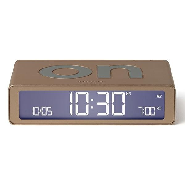 Budzik elektroniczny, dwustronny Flip Classic, soft gold - Lexon