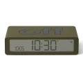 Budzik elektroniczny, dwustronny Flip Classic, khaki - Lexon