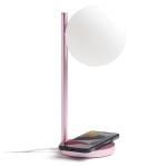 Lampka z ładowarką indukcyjną Bubble, różowa - Lexon