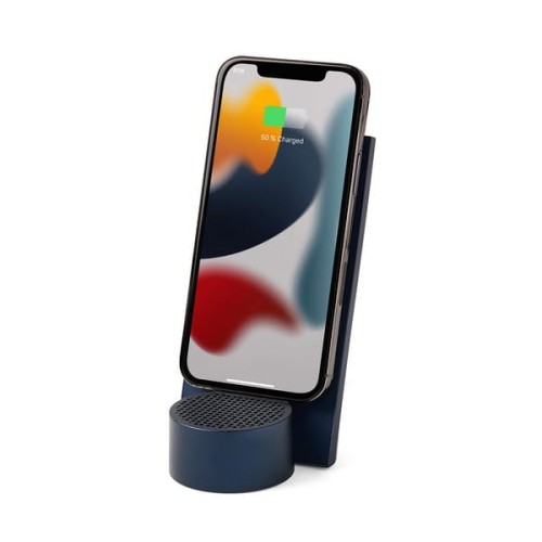 Ładowarka indukcyjna, City Energy Pro 10W z głośnikiem bluetooth, ciemnoniebieska - Lexon
