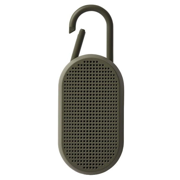 Głośnik bluetooth, wodoodporny, przenośny, Mino T, zielony khaki - Lexon