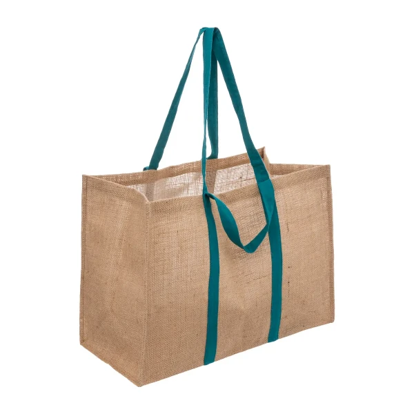 Torba z juty, z zielonym uchwytem - 5five