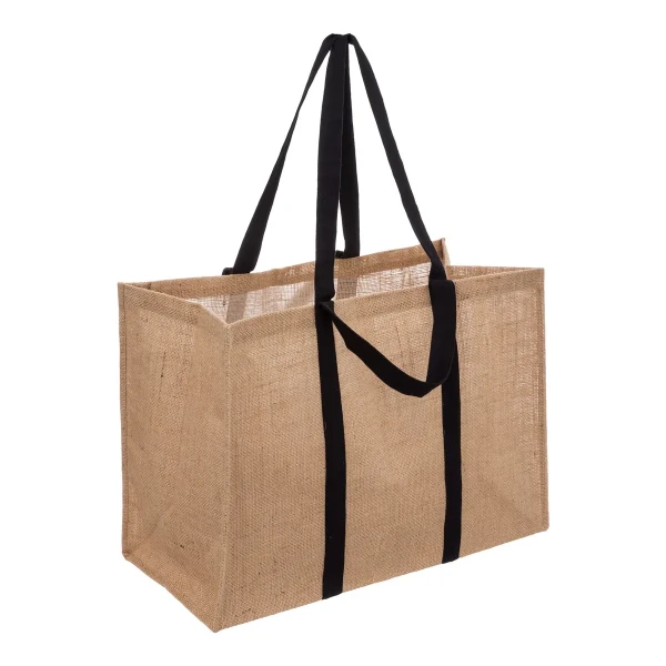 Torba z juty, z czarnym uchwytem - 5five