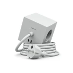 Listwa zasilająca kostka z usb, Square 1 Gotland Grey szara - Avolt