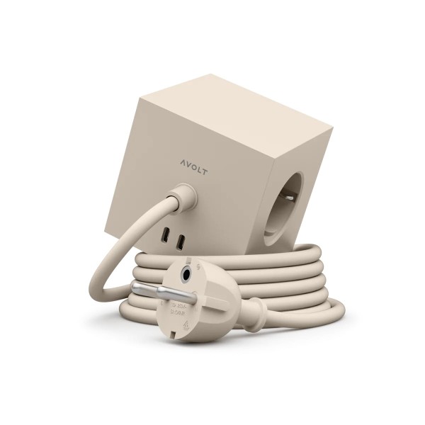 Power cube with usb Square 1 Ocean Blue - Avolt