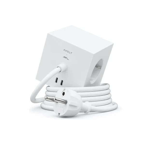 Power cube with usb Square 1 Ice Yellow - Avolt