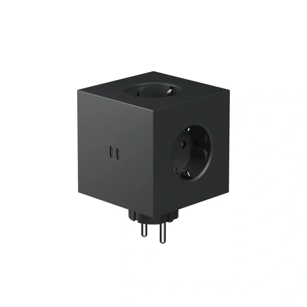 Rozgałęziacz z USB, Square 2, Stockholm Black - Avolt