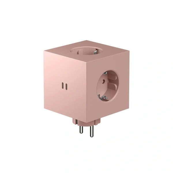 Rozgałęziacz z USB, Square 2, Old Pink różowy - Avolt