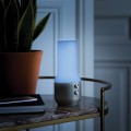 Lampa stołowa bezprzewodowa z głośnikiem i USB, Terrace+, szara - Lexon