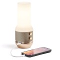 Lampa stołowa bezprzewodowa z głośnikiem i USB, Terrace+, złota - Lexon
