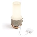 Lampa stołowa bezprzewodowa z głośnikiem i USB, Terrace+, złota - Lexon
