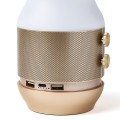 Lampa stołowa bezprzewodowa z głośnikiem i USB, Terrace+, złota - Lexon