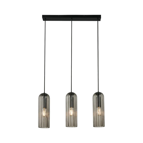 Lampa wisząca trzy klosze szklana Miella Smoked - Nordlux