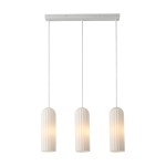 Lampa wisząca trzy klosze szklana Miella biała, mleczne szkło - Nordlux