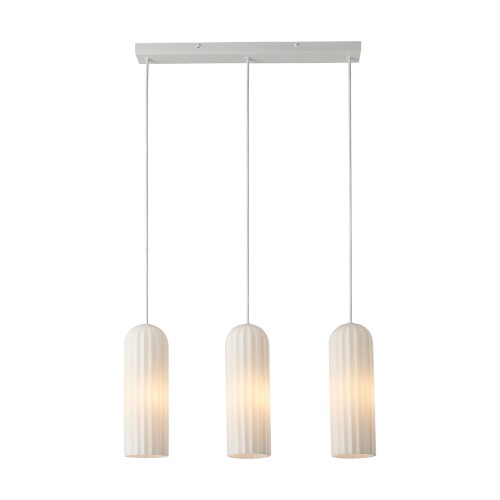 Lampa wisząca trzy klosze szklana Miella biała, mleczne szkło - Nordlux
