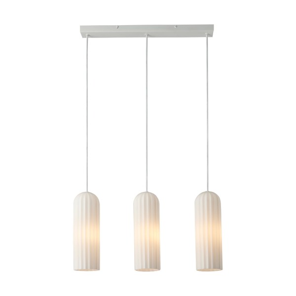 Lampa wisząca trzy klosze szklana Miella biała, mleczne szkło - Nordlux