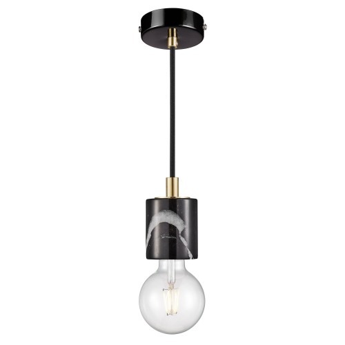 Lampa marmurowa Siv oprawka kabel z podsufitką, czarna - Nordlux
