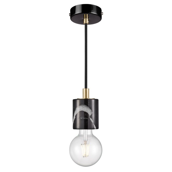 Lampa marmurowa Siv oprawka kabel z podsufitką, czarna - Nordlux