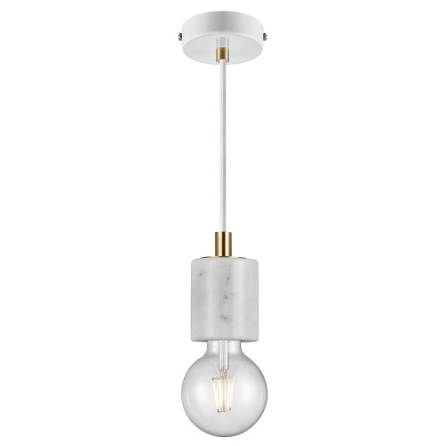 Lampa marmurowa Siv oprawka kabel z podsufitką, biała - Nordlux