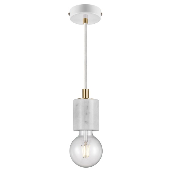 Lampa marmurowa Siv oprawka kabel z podsufitką, biała - Nordlux