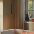 Lampa wisząca tuba karbowana Vico, czarna - Nordlux