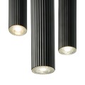 Lampa wisząca tuba potrójna karbowana Vico, czarna - Nordlux