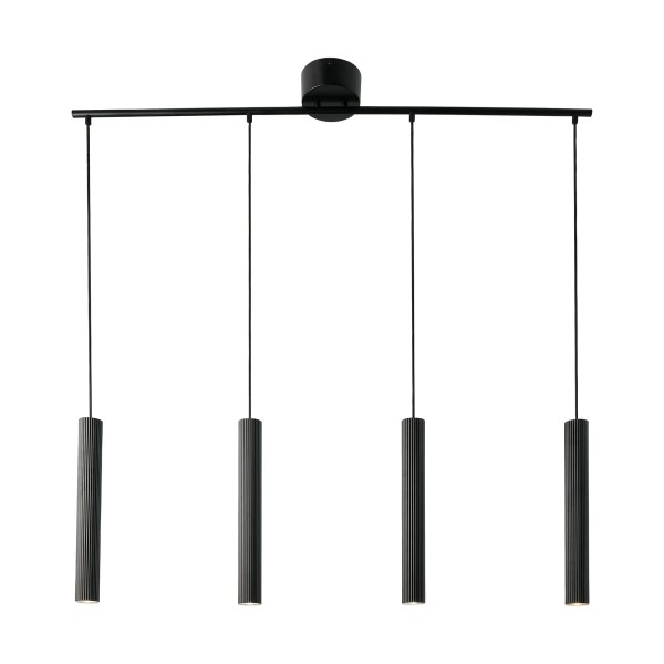 Lampa wisząca podłużna, tuby karbowane Vico, czarna - Nordlux