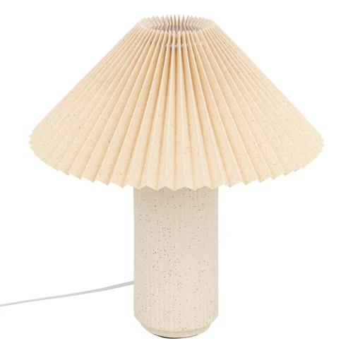 Lampa stołowa z plisowanym kloszem Talya Porcelaine - Atmosphera