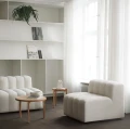 Stolik pomocniczy drewniany jesionowy z francuskim rattanem Le Roi, Natural - NORR11
