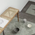 Ławka drewniana jesionowa z francuskim rattanem Le Roi, Natural - NORR11