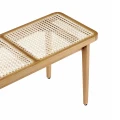 Ławka drewniana jesionowa z francuskim rattanem Le Roi, Natural - NORR11