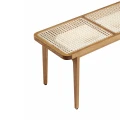 Ławka drewniana jesionowa z francuskim rattanem Le Roi, Natural - NORR11