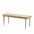 Ławka drewniana jesionowa z francuskim rattanem Le Roi, Natural - NORR11