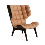Fotel tapicerowany Mammoth, dąb Dark Smoked skóra Camel - NORR11
