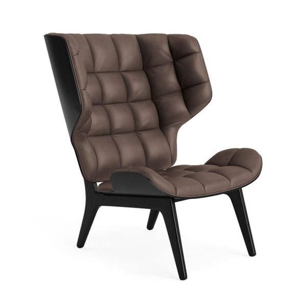 Fotel tapicerowany Mammoth, dąb czarny Black skóra Dark Brown - NORR11