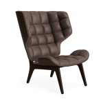 Fotel tapicerowany Mammoth, dąb Dark Smoked skóra Dark Brown - NORR11